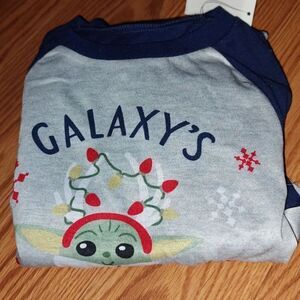 Baby Yoda Christmas flannel pajama set Pj set Sz 4 NWT